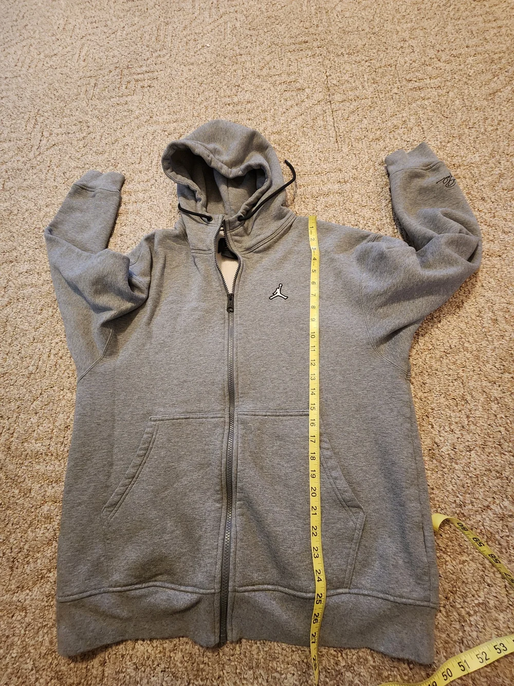 Michael Jordan Men’s Light Gray Full-Zip Hoodie Sweatshirt
